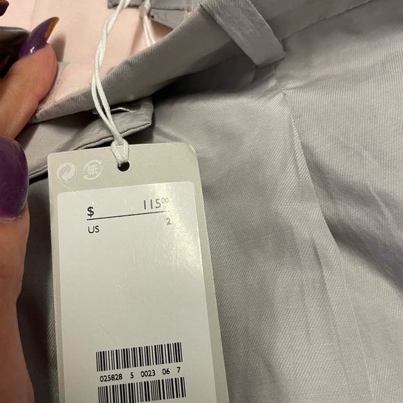 Cos Trousers Beige Cuffed Relaxed Fit Lightweight Ankle Length Size 2 NWT - Picture 3 of 6